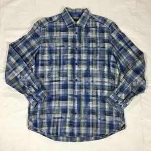 Jhane Barnes Woven Cotton Colorful Shirt Medium